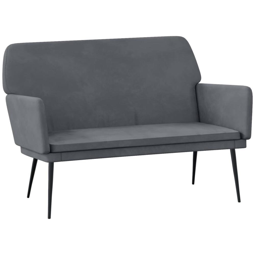 Panca Grigio Scuro 108x79x79 Cm In Velluto - Foto 2