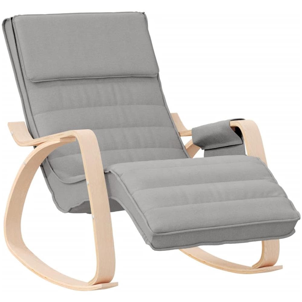 Sedia A Dondolo Grigio Chiaro In Tessuto - Foto 2