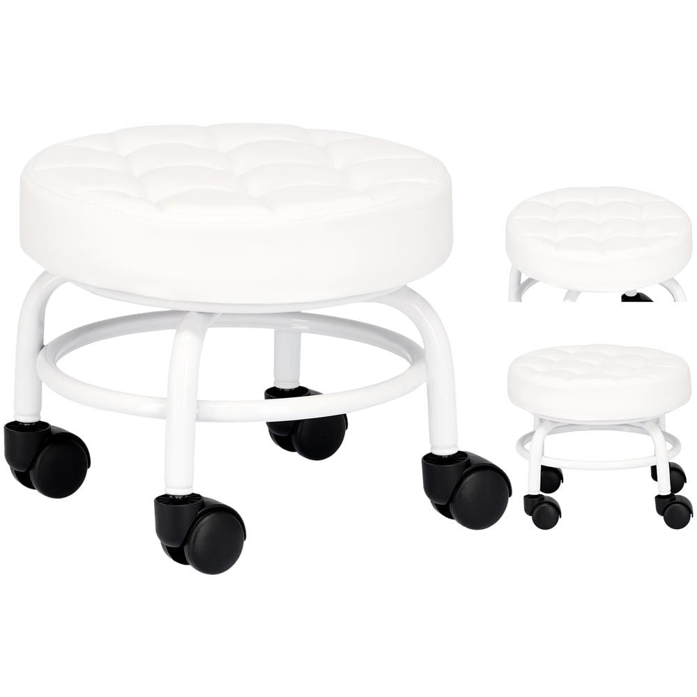Sgabello Estetico Per Pedicure Rotondo Bianco - Foto 1