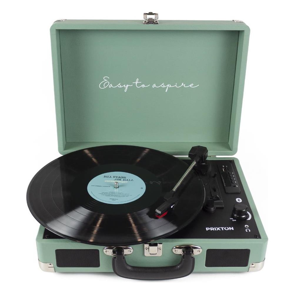 Giradischi Vintage VC400 Lettore e Convertitore di Vinili Bluetooth USB Radio FM 2 Altoparlanti Integrati Colore Mint - Foto 1