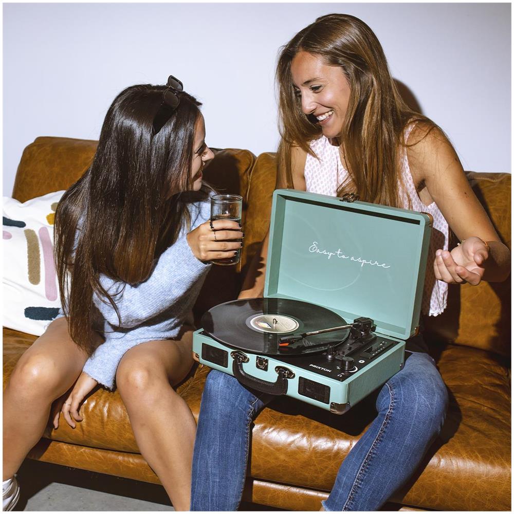 Giradischi Vintage VC400 Lettore e Convertitore di Vinili Bluetooth USB Radio FM 2 Altoparlanti Integrati Colore Mint - Foto 2