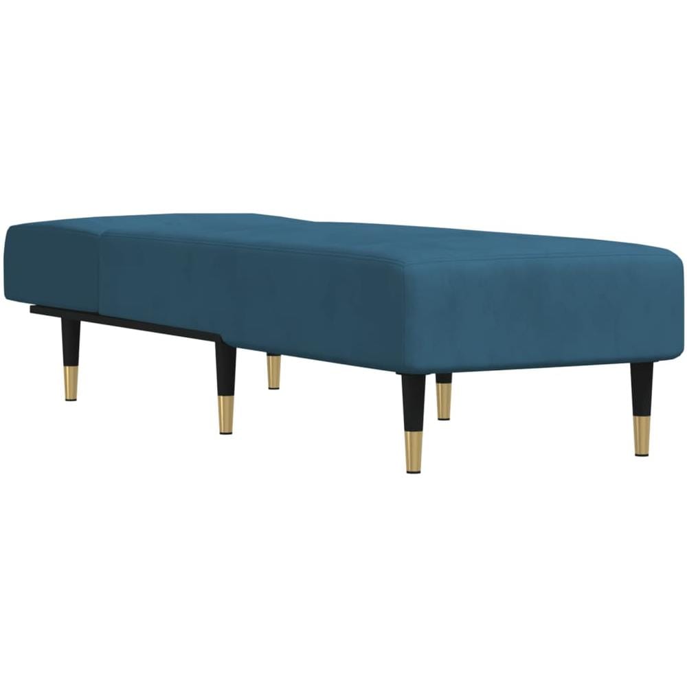 Chaise Longue In Velluto Blu - Foto 3