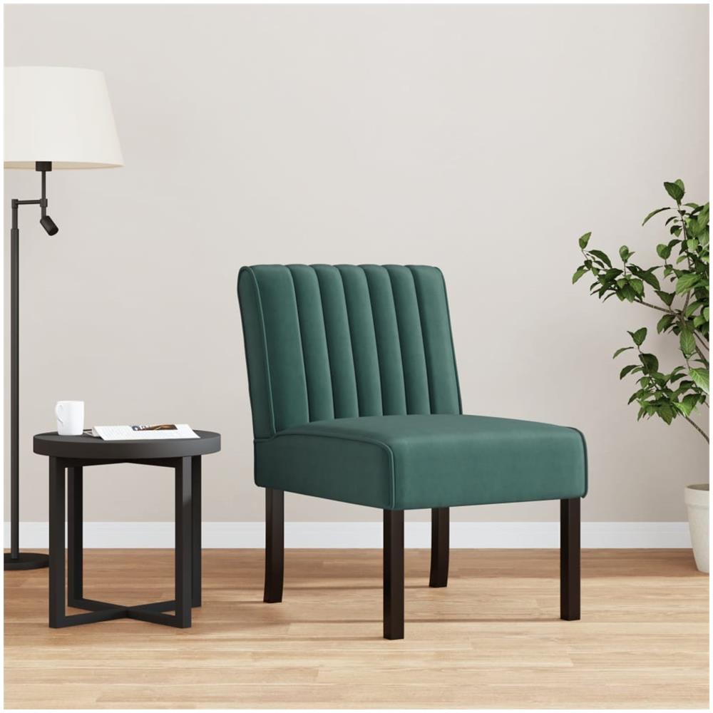 Sedia Pantofola Verde Scuro In Velluto - Foto 1