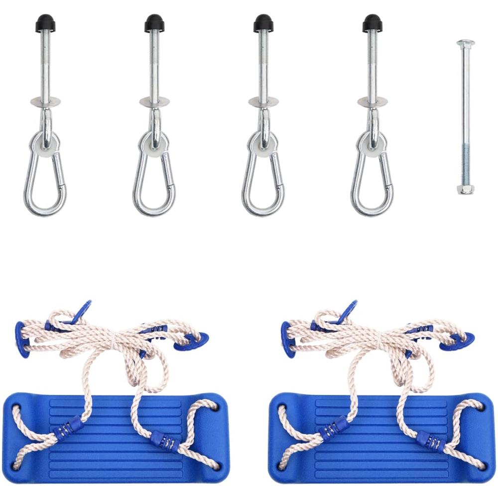 Seggiolini Per Altalena Con Corde 2 Pz Blu 37x15 Cm Polietilene - Foto 2
