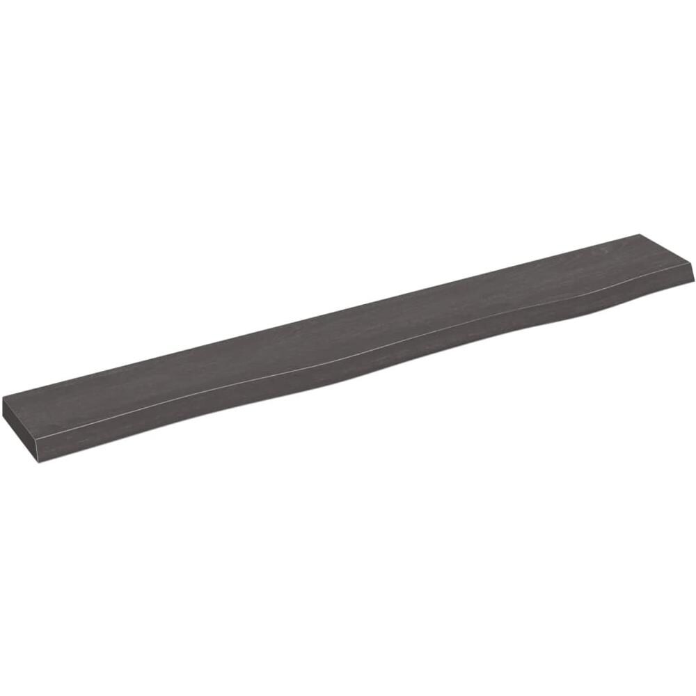 Ripiano Muro Marrone Scuro 80x10x2 cm Massello Rovere Trattato - Foto 1