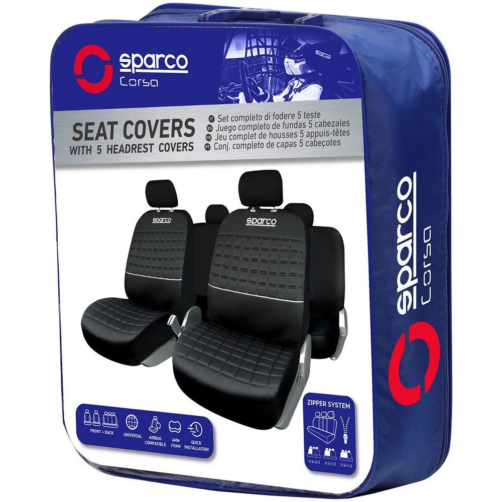 Set Universale Spc1042 Coprisedili Auto Completo Nero Argento - Foto 3