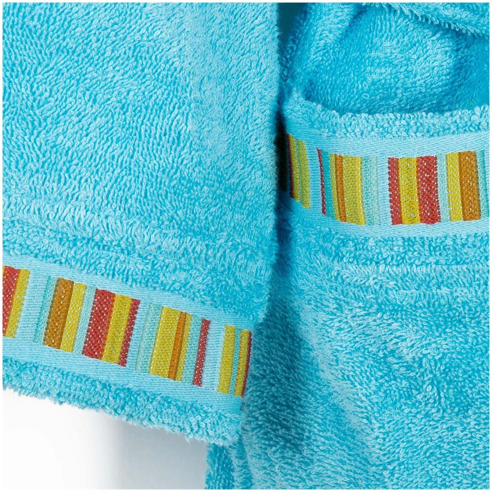 Accappatoio Con Cappuccio Spugnissima Yupi Junior In Cotone Colore Turchese Misura 4-6 Anni - Foto 2