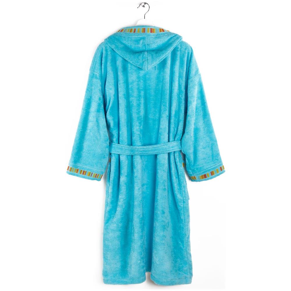 Accappatoio Con Cappuccio Spugnissima Yupi Junior In Cotone Colore Turchese Misura 4-6 Anni - Foto 3