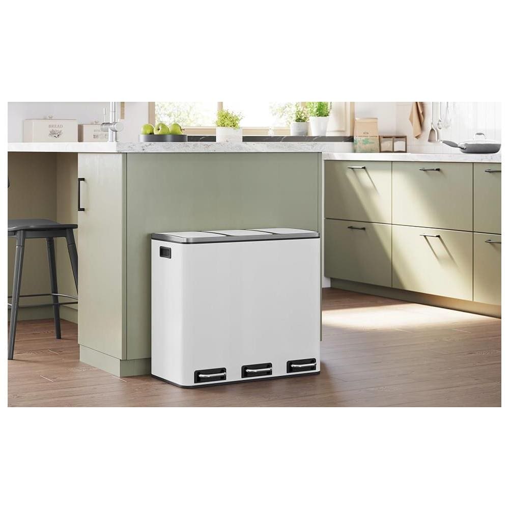 Cestino triplo per la raccolta differenziata, bianco, 54 l LTB54WT - Foto 8