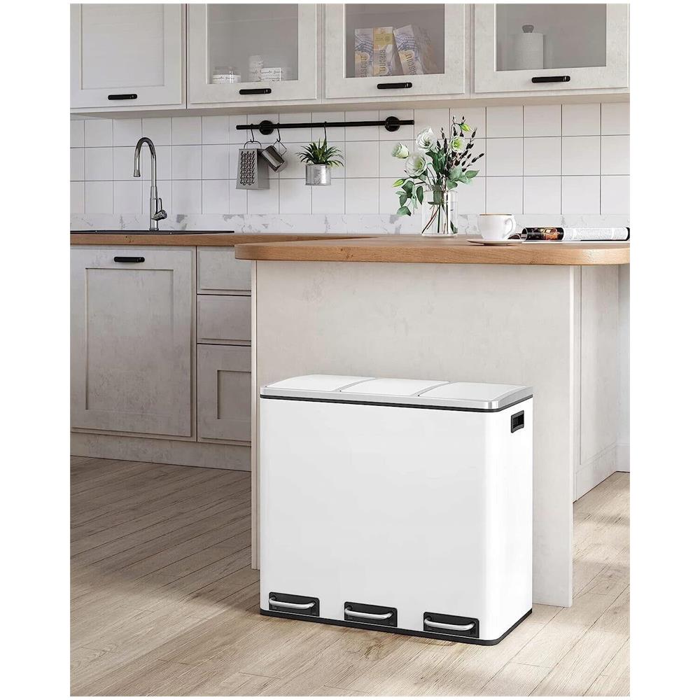 Cestino triplo per la raccolta differenziata, bianco, 54 l LTB54WT - Foto 2