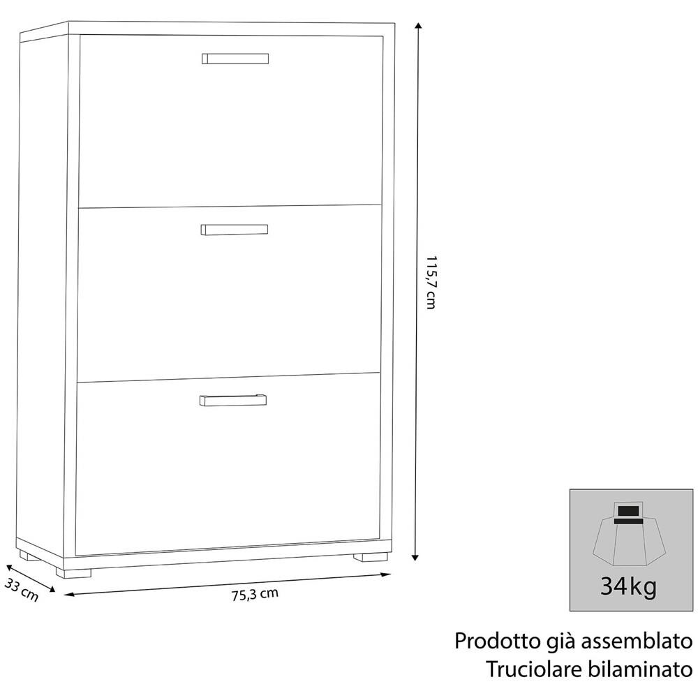 Spine - Scarpiera 3 Ante A Ribalta - Foto 2