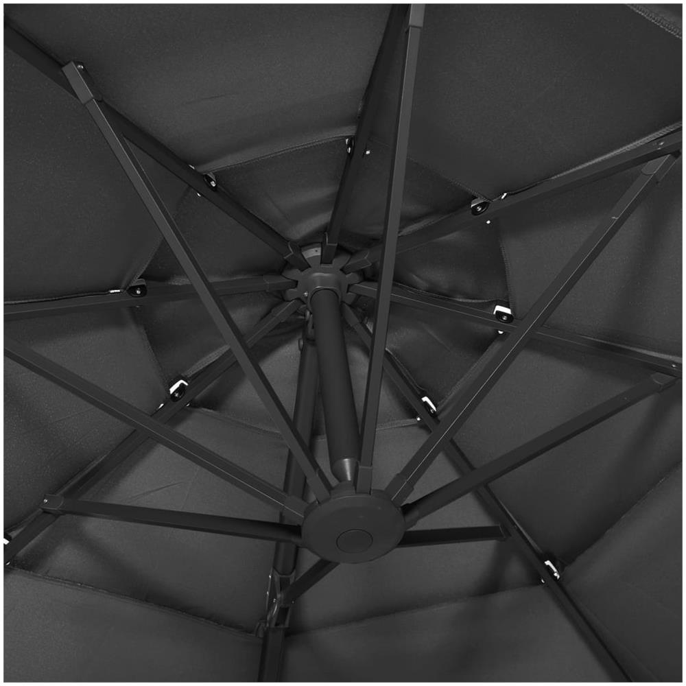 Ombrellone a 4 Livelli con Palo in Alluminio Antracite 3x3 m - Foto 3