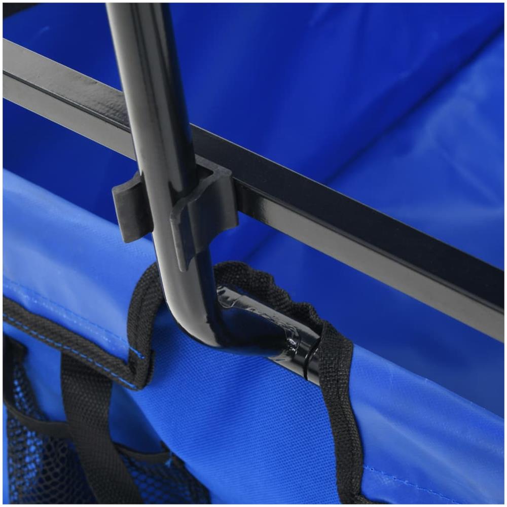 Carrello Pieghevole a Mano con Tettuccio in Acciaio Blu - Foto 3