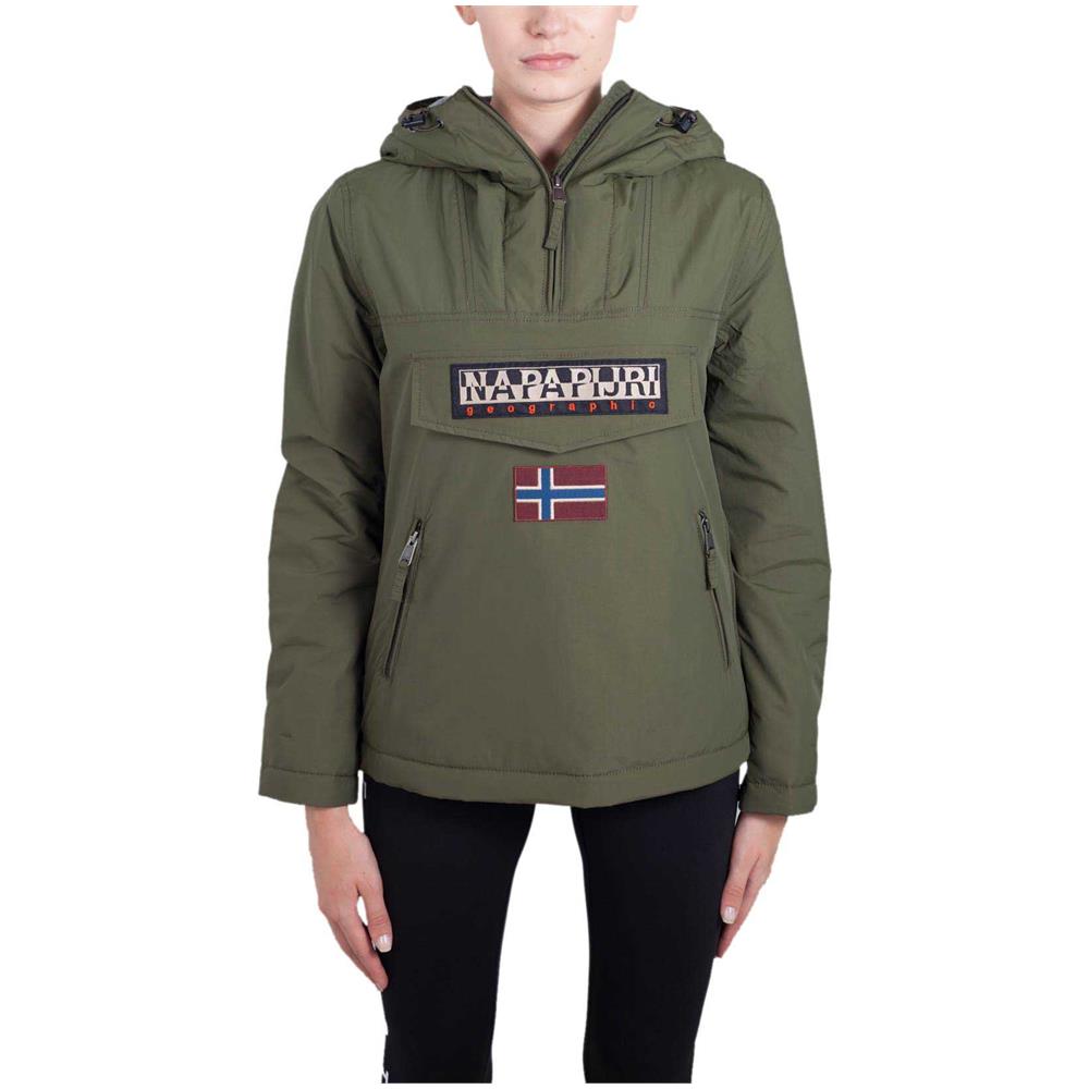 NAPAPIJRI Donna Giacca Rainforest Winter Verde Militare Con