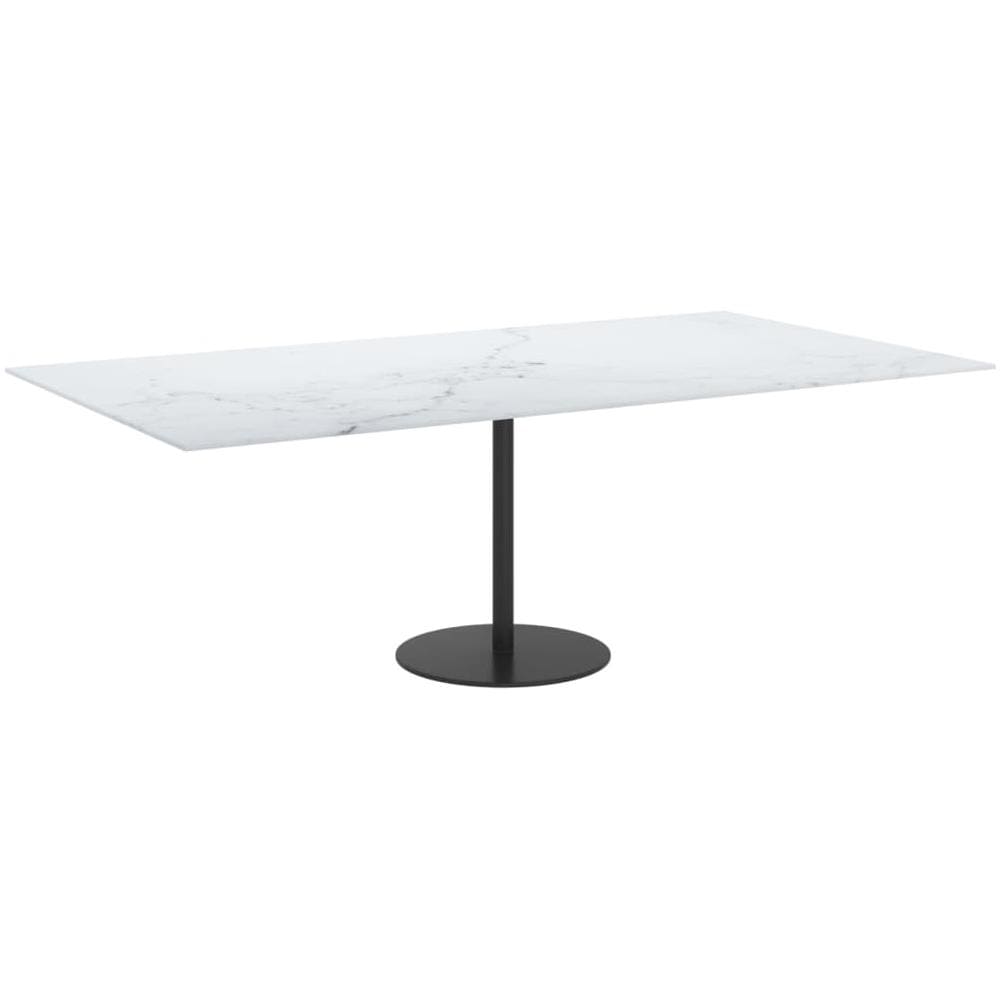Piano Per Tavolo Bianco 120x65 Cm 8 Mm In Vetro Aspetto Marmo - Foto 2