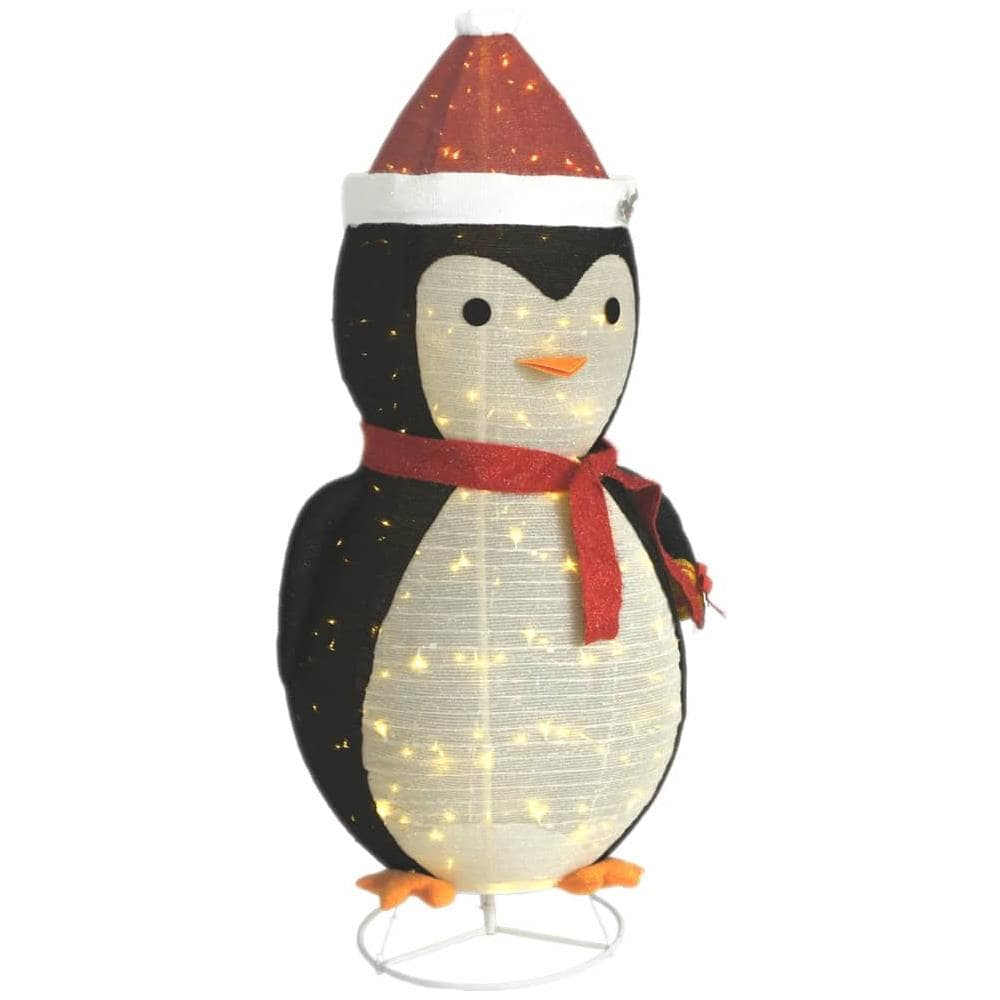 Figura Decorativa Pinguino Natale con LED Tessuto Lusso 180cm - Foto 1