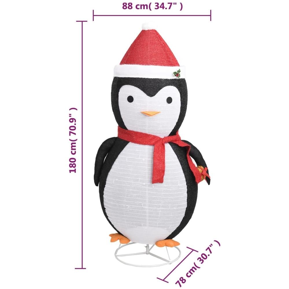 Figura Decorativa Pinguino Natale con LED Tessuto Lusso 180cm - Foto 6