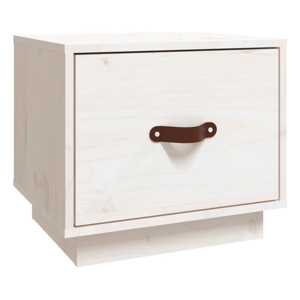 Comodino Bianco 40x34x35 Cm In Legno Massello Di Pino - Foto 2