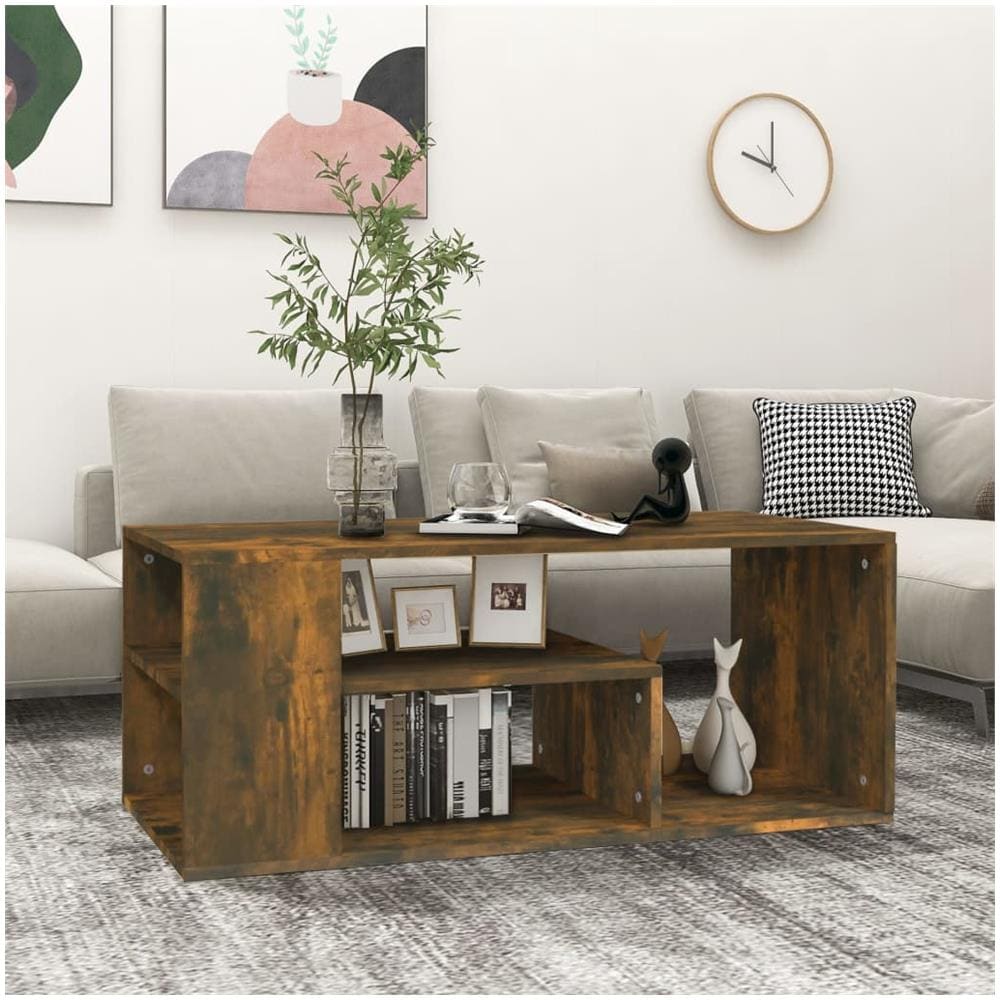 Tavolino Da Salotto Rovere Fumo 100x50x40 Cm Legno Multistrato - Foto 1