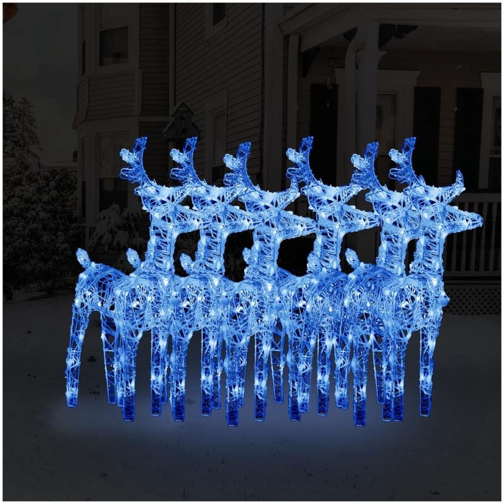 Renne Di Natale 6 Pz Blu 240 Led In Acrilico - Foto 1
