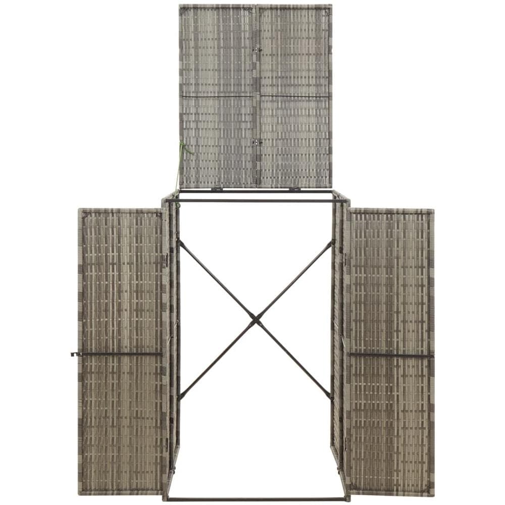 Copribidone Singolo Grigio 70x80x117 Cm In Polyrattan - Foto 3