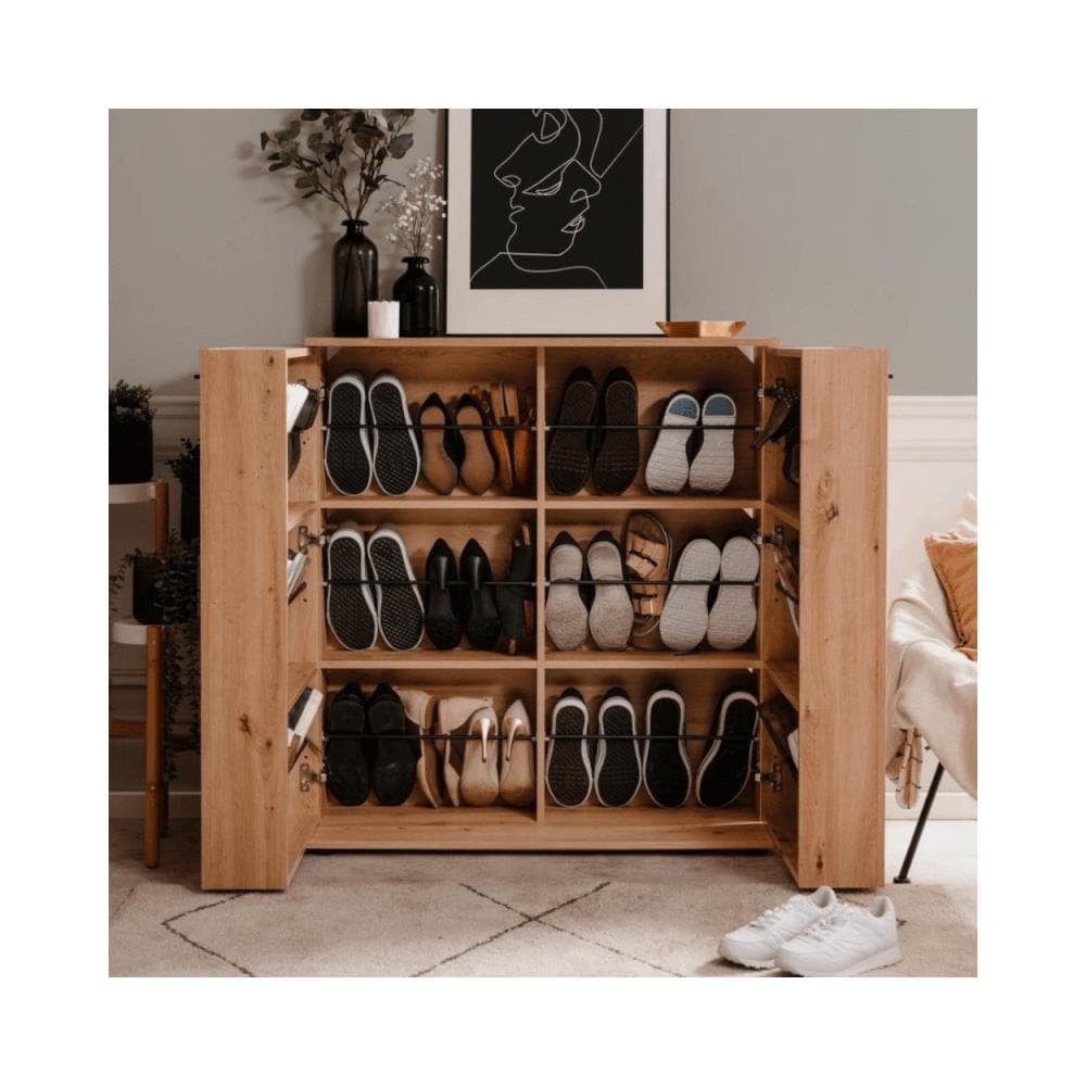 Scarpiera Satos02a Rovere 2 Ante E 8 Ripiani - Foto 1