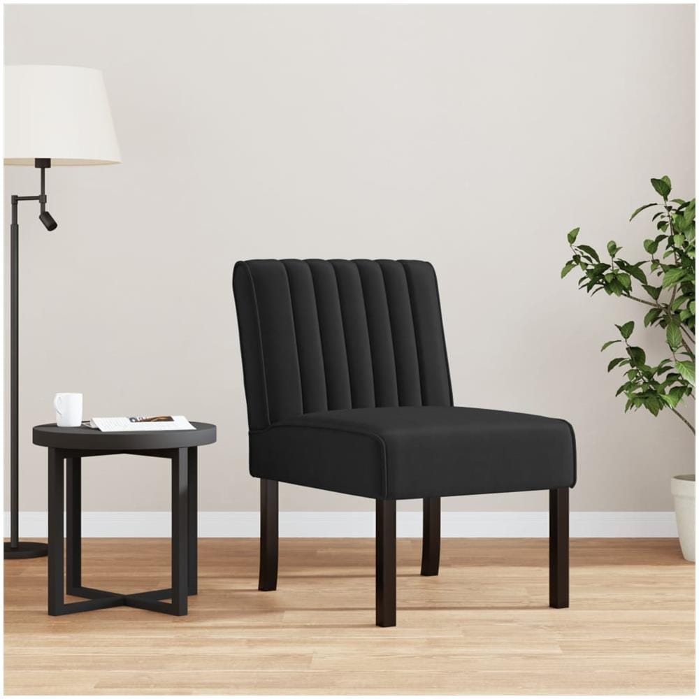 Sedia Pantofola Nera In Velluto - Foto 1