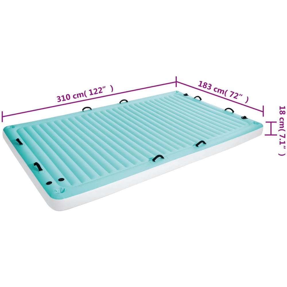 Vidaxl Lettino Gonfiabile Blu 310x183 Cm Vinile - Foto 5