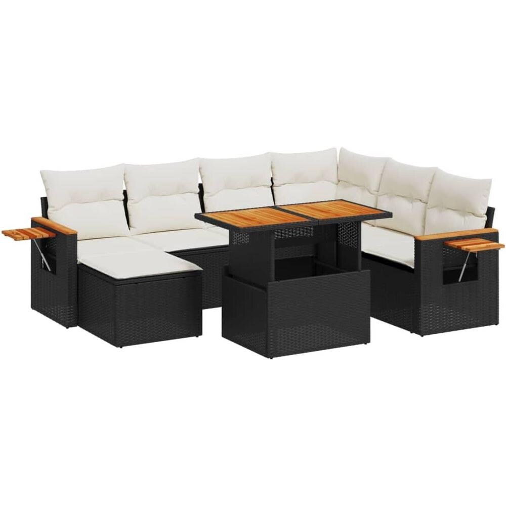 Set Divani da Giardino con Cuscini 8 pz Nero in Polyrattan - Foto 1
