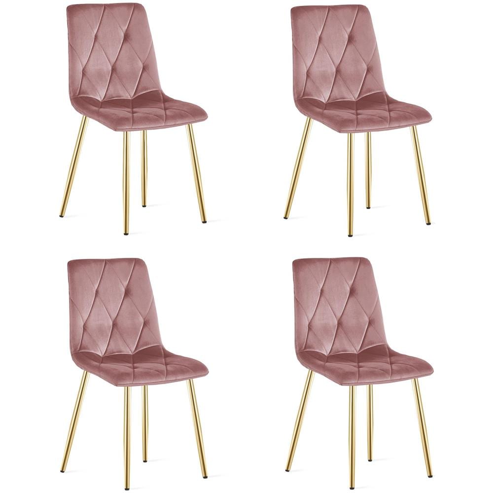 Sedia TYRA - Elegante design rivestito in velluto rosa x 4 - Foto 1