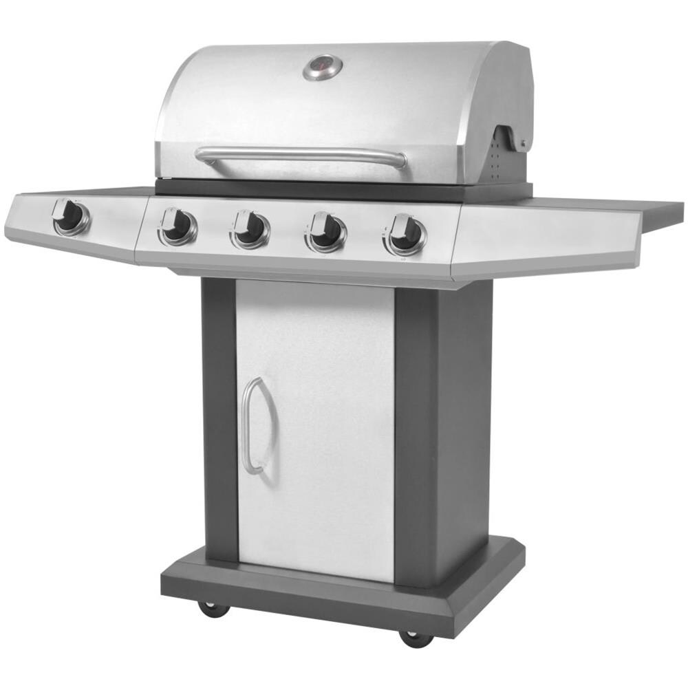 Barbecue Bruciatori 4 + 1 A Gas Con Griglia Nero E Argento - Foto 1