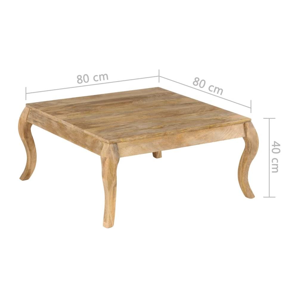 Tavolino Da Caffè In Legno Massello Di Mango 80x80x40cm - Foto 7