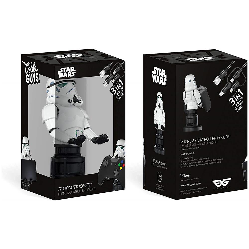 Supporto per Smartphone o Joystick Cable Guy Stormtrooper CGCRSW300011 con Cavo USB - Type-C di 2 mt con Adattatore Lightning e Micro USB - Foto 8