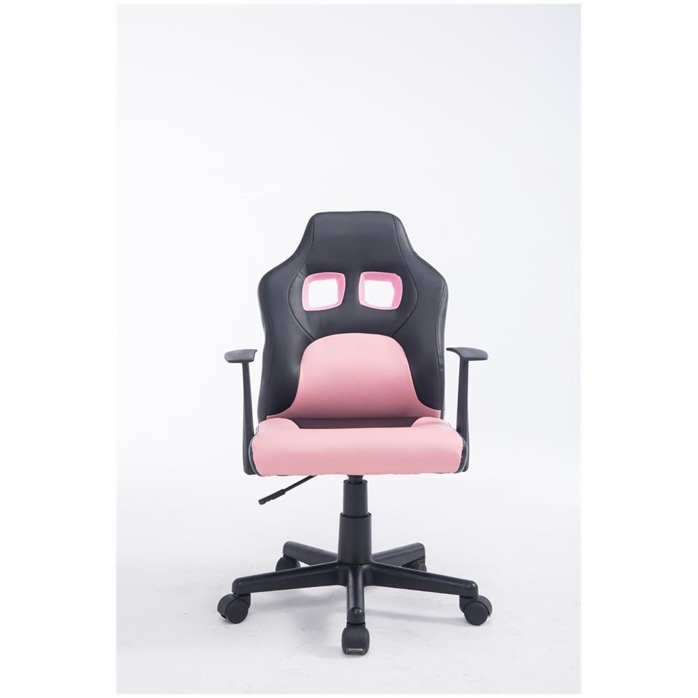 Sedia per Bambini Fun con braccioli, Sedia per cameretta dei Ragazzi Imbottita e con Fodera in Similpelle | Sedia per scrivania Bambina e Bambino con Seduta Alta 40-50 cm Nero Rosa - Foto 2