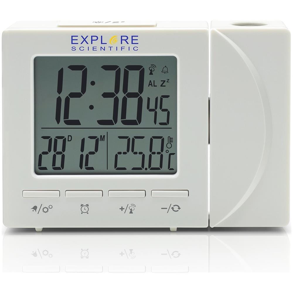 Explorescientific Rdp1001 Orologio Proiezione Sveglia Giorno Temperatura Bianco - Foto 2