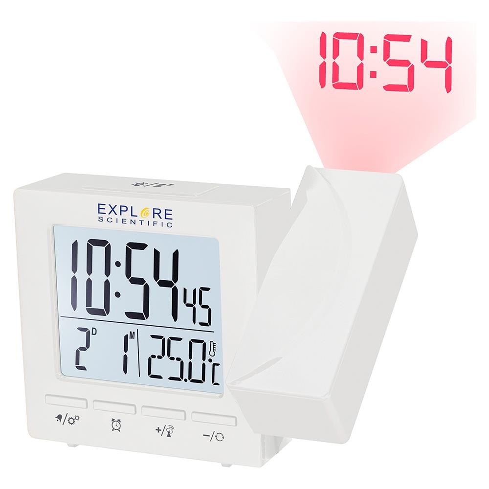 Explorescientific Rdp1001 Orologio Proiezione Sveglia Giorno Temperatura Bianco - Foto 4