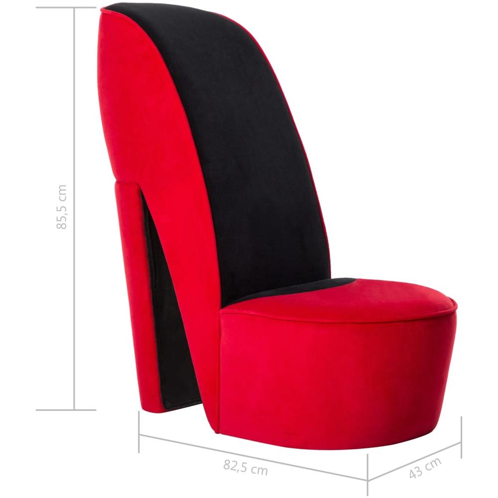 Poltrona A Forma Di Scarpa Con Tacco In Velluto Rosso - Foto 7
