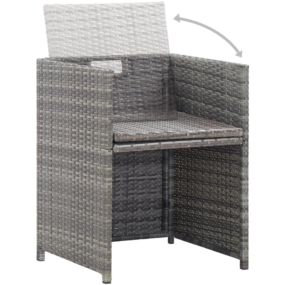 Set Da Pranzo Da Giardino 11 Pz Con Cuscini Polyrattan Grigio - Foto 8