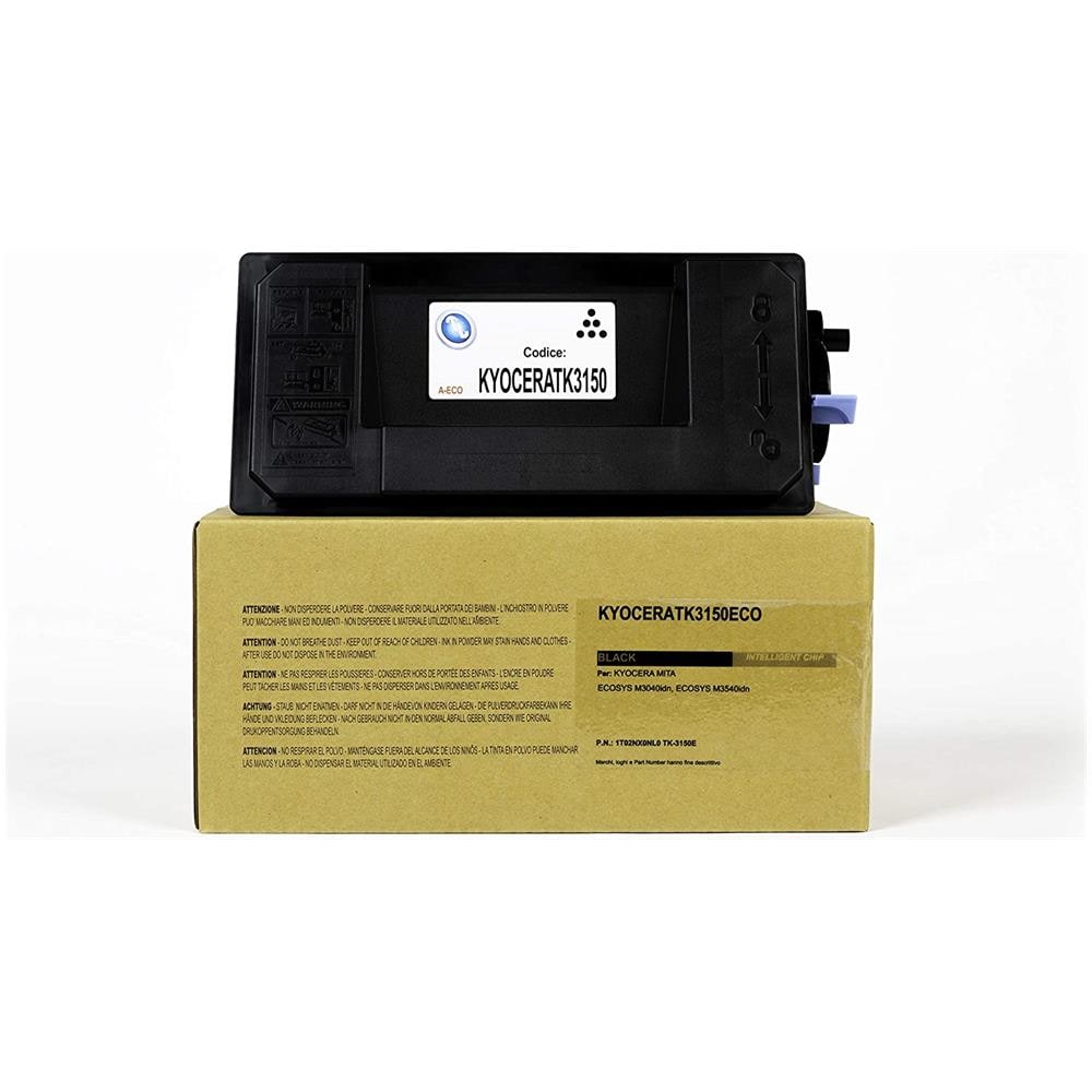 TONER COMPATIBILE - Kyocera Tk-3150 Eco Nero 1t02nx0nl0 Per Ecosys M3040idn, Ecosys M3540idn Fornito Di Intelligent Chip Capacità 14500 Copie Made In Italy - Foto 1