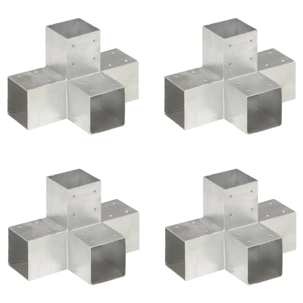 Connettori Per Pali A Forma Di X 4 Pz In Metallo Zincato 91x91 Mm - Foto 1