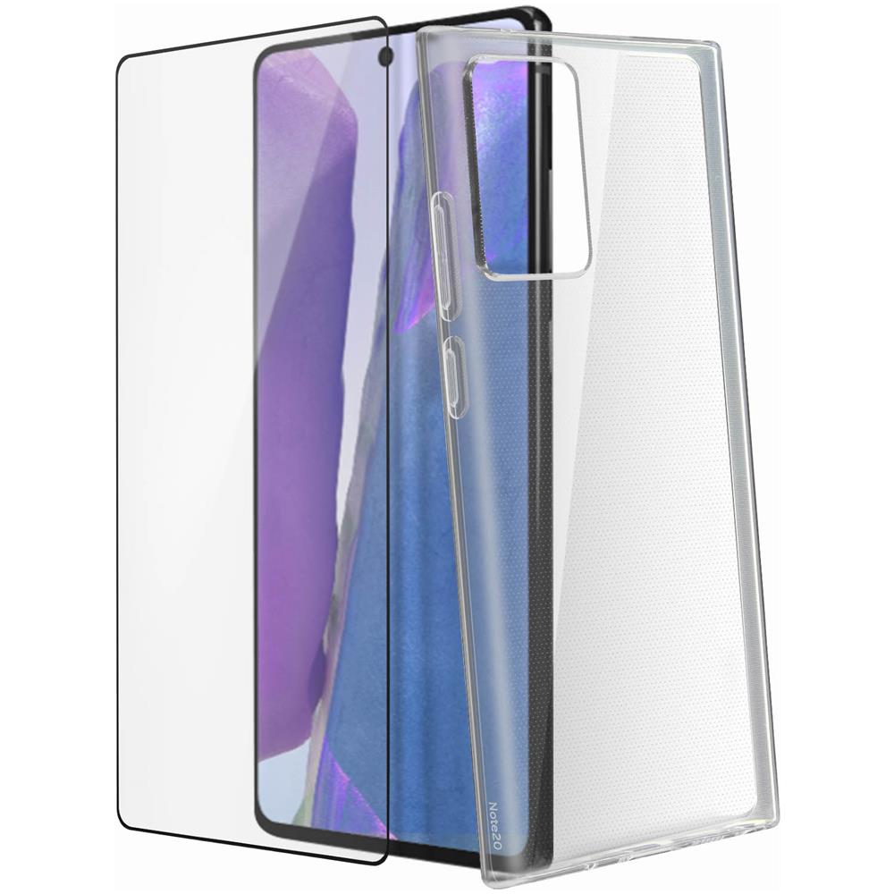 Cover Samsung Galaxy Note 20 Silicone + Vetro Temperato Bordi Neri - Foto 2