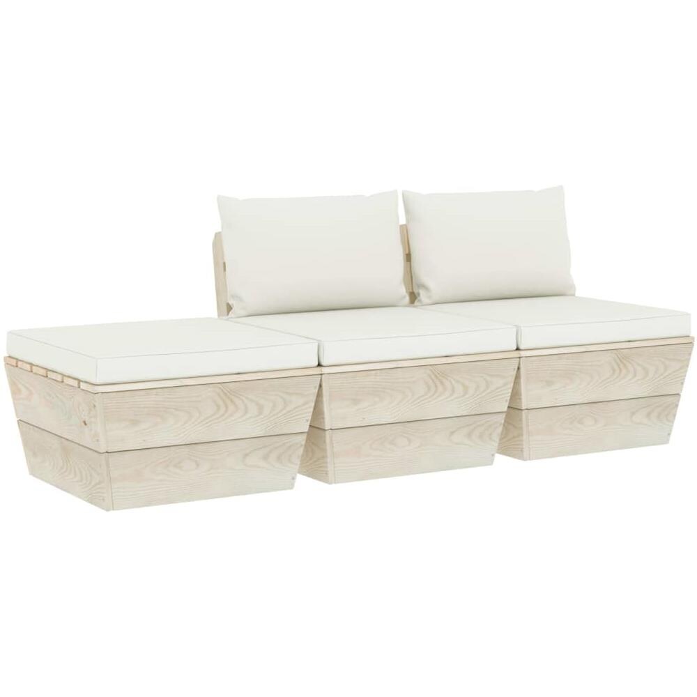 Set Divani Da Giardino Su Pallet 3 Pz Con Cuscini Legno Abete - Foto 1