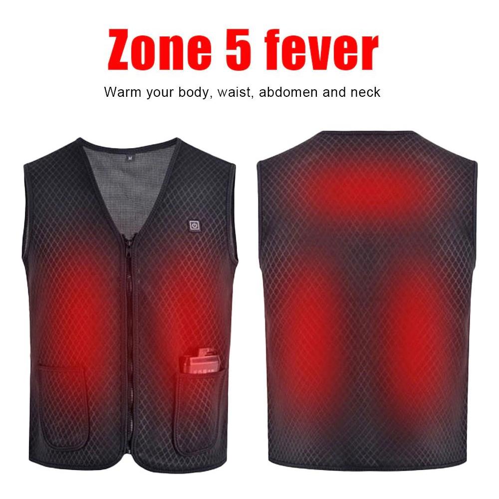 Gilet Riscaldato 5 Zone Di Riscaldamento Nero /grigio M - Foto 2