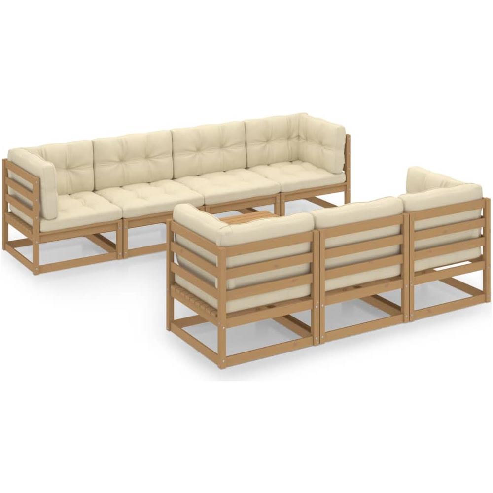 vidaXL Set Divani da Giardino 2 pz con Cuscini Bianco Crema in Acacia