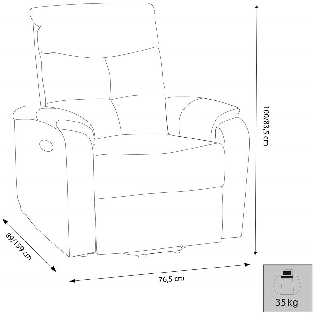 Flo - Poltrona Reclinabile Cm 74,5 X 89/159 X 100/83,5 H - Foto 2