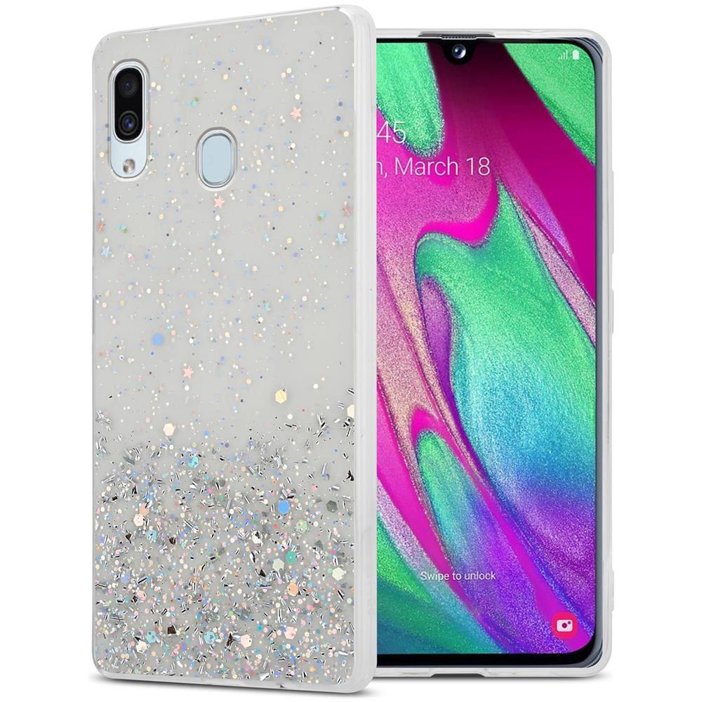 Custodia Compatibile Con Samsung Galaxy A40 In Trasparente Con Glitter - Coperchio Protettivo In Silicone Tpu Flessibile Con Glitter Scintillanti - Foto 1