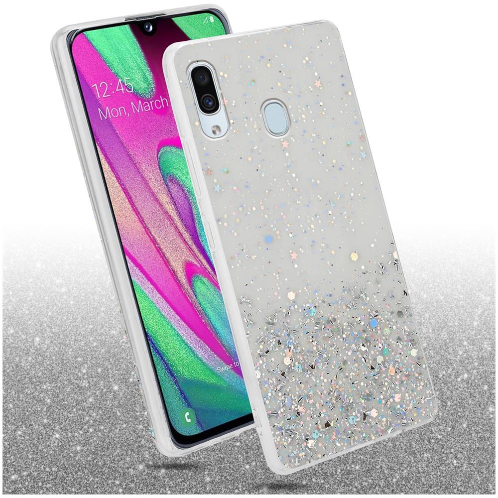 Custodia Compatibile Con Samsung Galaxy A40 In Trasparente Con Glitter - Coperchio Protettivo In Silicone Tpu Flessibile Con Glitter Scintillanti - Foto 2
