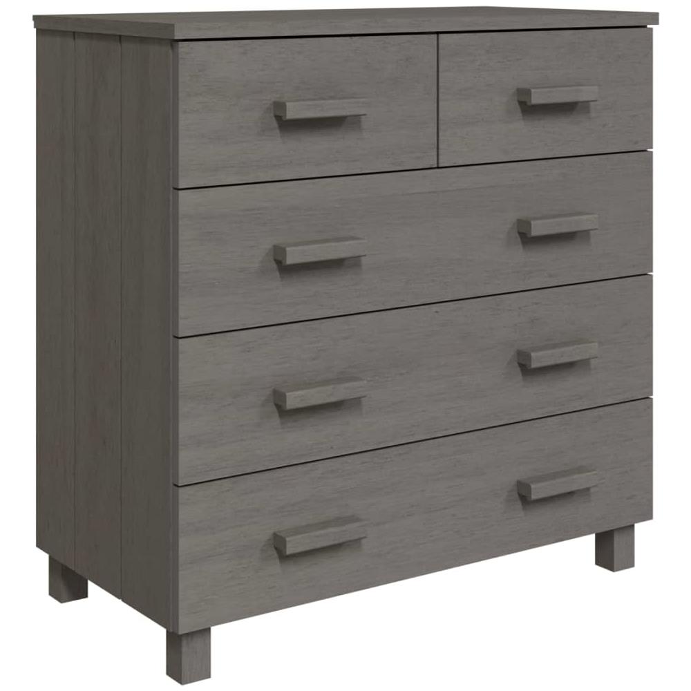 Credenza Grigio Chiaro 79x40x80 Cm In Legno Massello Di Pino - Foto 2