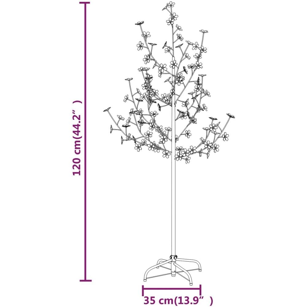 Albero di Ciliegio con 84 LED Bianco Caldo 120 cm - Foto 7