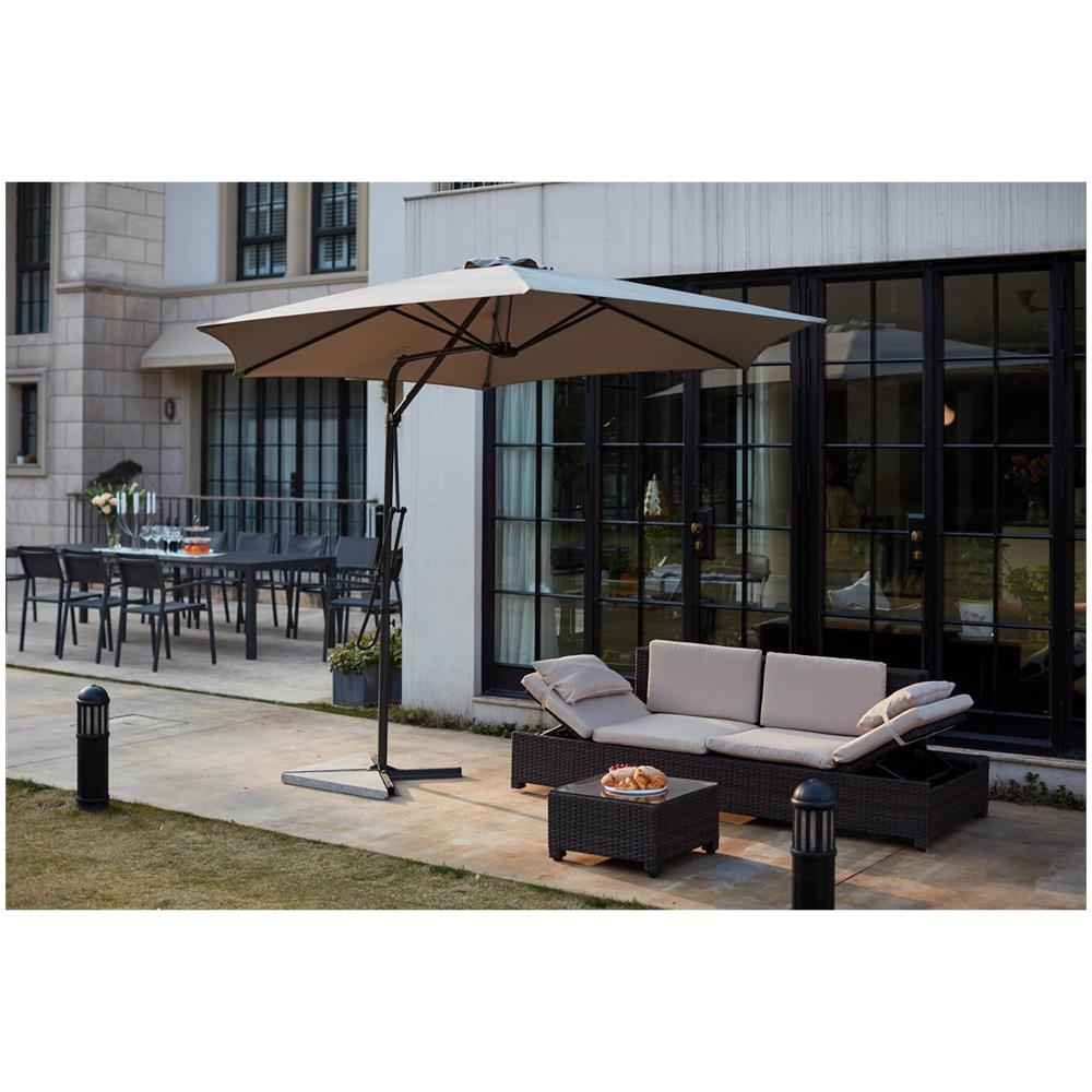 Alcudia Ombrellone Decentrato Rotondo Grigio Ø 3m - Foto 1